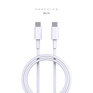 Data kabl KONFULON DC15 PD 60W Super Fast Charge Type C na Type C beli 1m - Img 2