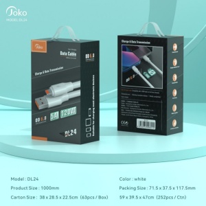 Data kabl KONFULON DL24, 5A, 120W, USB na iPhone lightning beli 1m - Img 4