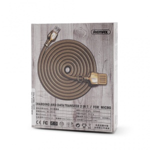 Data kabl REMAX King RC-063m micro USB zlatni 1m - Img 2