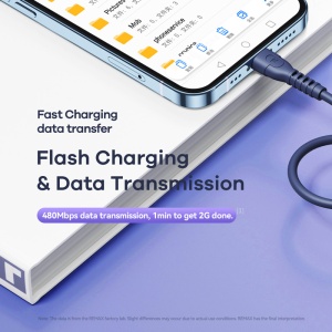Data kabl REMAX Ledy PD 65W Fast Charging RC-C022 C-C beli 0.3m - Img 3