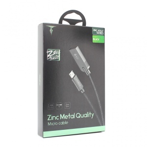 Data kabl T-phox T-M809 Zinc Holly micro USB crni 1m - Img 1