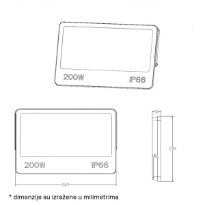 DAWN LED REFLEKTOR GN-FL913-200W CCT 20000lm 110° IP66 - Img 4