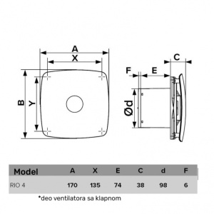 ERA FAN F100 RIO 4C MAT WHITE
