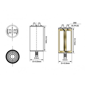 KONDEZATOR 8MF GMC 4PIN 450V/50HZ - Img 2