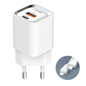 Kucni punjac LDNIO A2317C, 3.6A, QC3.0 18W, PD 30W sa Type C na Iphone lightning kablom beli - Img 1