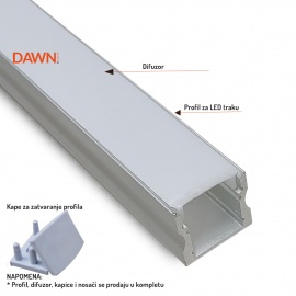 LED PROFIL LL-ALP004-R KOMPLET SIVI - Img 4