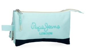 PEPE JEANS DALMA prazna pernica sa 3 pregrade - tirkizna