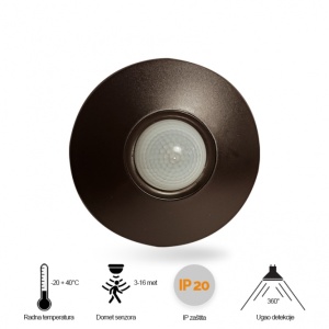 SENZOR SAMOSTALNI ST05H 360° IP20 CRNI - Img 2