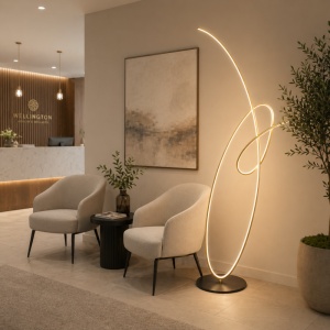 SOLEA 146 PODNA LAMPA 42W CCT CRNA/ZLATO - Img 3