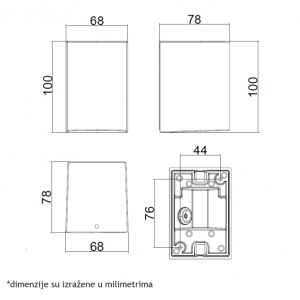 SVETILJKA W10411 ZIDNA 1*GU10 IP65 TAMNO SIVA - Img 1