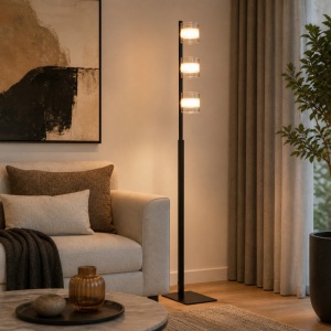TALIA 59 PODNA LAMPA 3*E14 CRNA/HROM - Img 8