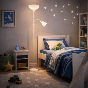 VESTA 653 PODNA LAMPA 1*E27+1*E14 BELA - Img 2