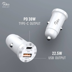 Автомобильное зарядное устройство KONFULON JK79, 3A, QC3.0 22.5W, PD 30W белое - Img 3