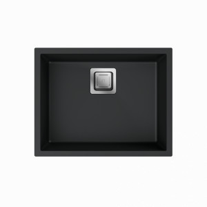 Гранитная мойка MILO QUBUS 56x44 из лавового камня с сифонами