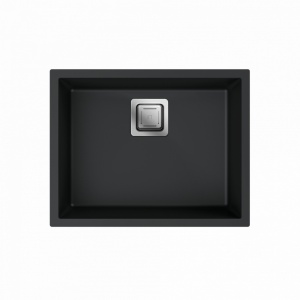 Гранитная мойка MILO QUBUS 56x44 из лавового камня с сифонами - Img 2
