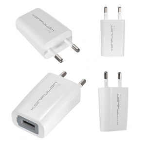 Домашнее зарядное устройство KONFULON C13+S05 5V 1A с кабелем Lightning для iPhone, белое - Img 2