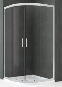 Душевая кабина полукруглая SENSI 80x80x195см прозрачное стекло 6мм - Img 2