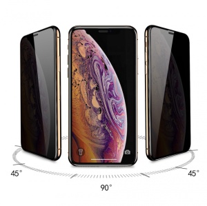 Закаленное стекло Privacy 2.5D с полной клеевой защитой для Huawei P30 Lite, черное - Img 4