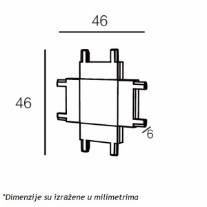 Magnetni slim "X" konektor, crni, 26A