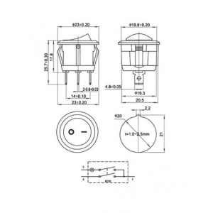 ПЕРЕКЛЮЧАТЕЛЬ KCD1-105 КРАСНЫЙ - Img 2