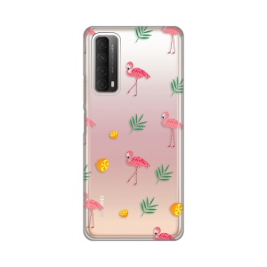 Силиконовый чехол с принтом для Huawei P Smart 2021 Flamingos