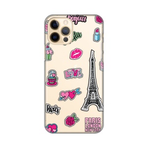 Силиконовый чехол с принтом для iPhone 12/12 Pro 6.1 Love Paris
