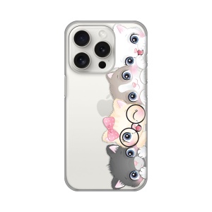 Силиконовый чехол с принтом для iPhone 15 Pro 6.1 с кошками