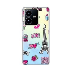 Силиконовый чехол с принтом для Vivo Y22s/Y35 Love Paris