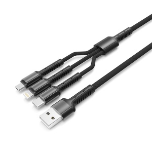 Data kabl LDNIO LC93 za iPhone lightning/Micro USB/Type C sivi 1.2m - Img 3