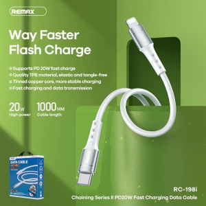 Data kabl REMAX Chaining Series II PD 20W Fast Charging RC-198i Type C na iPhone lightning beli - Img 2