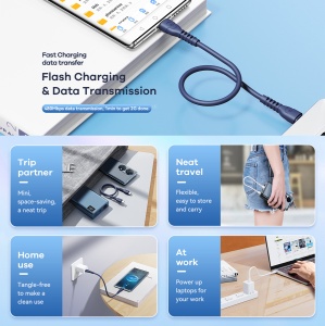 Data kabl REMAX Ledy Series 65W Fast Charging RC-C022 Type C na Type C crni - Img 4