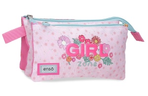 ENSO GIRL ZONE prazna pernica sa 3 pregrade - pink