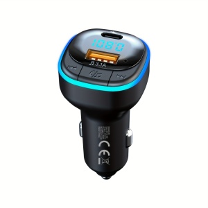 FM-передатчик C33 USB, PD, QC 3.0 Bluetooth 5.0, RGB, громкая связь, черный - Img 3