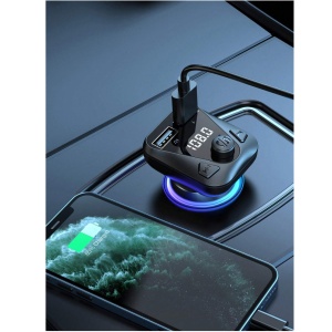 FM transmiter C43 USB, QC 3.0 Bluetooth 5.0, handsfree crni - Img 2