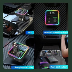 FM Transmiter i punjač Kettz Floyd Bluetooth/2xUSB QC3.0/Type-C PD30W/LED - Img 2