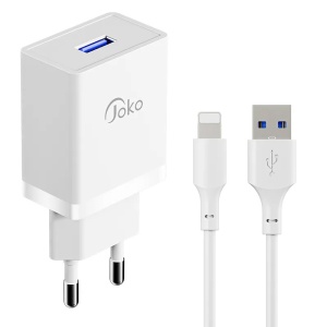 Kucni punjac KONFULON JK77 2.4A sa iPhone lightning kablom beli 1m - Img 1