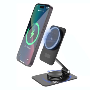 Kucni punjac Wireless 15W rotirajuci crni - Img 1