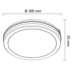 LED PLAFONJERA MONA-300-30W 3000/4000/6500K IP65 SIVA - Img 3