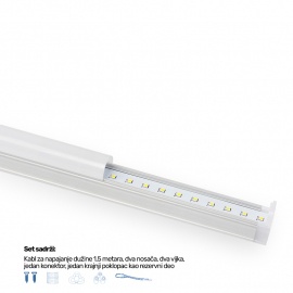 LED SVETILJKA KL T5 1,2m 24W 6500K SILVER - Img 4