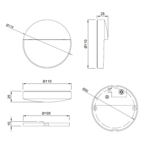 LED SVETILJKA W13521 4W CCT IP54 CRNA - Img 2