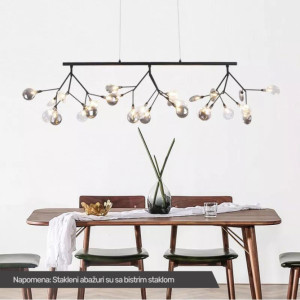 LUNA 121 LUSTER 27*G4(220V) CRNA/TRANSPARENTNO STAKLO - Img 1