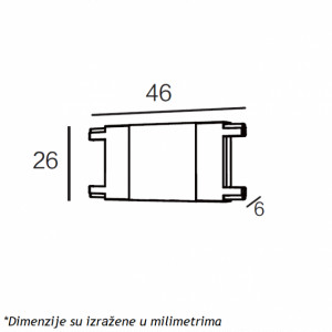 Magnetni slim "I" konektor, crni, 26A