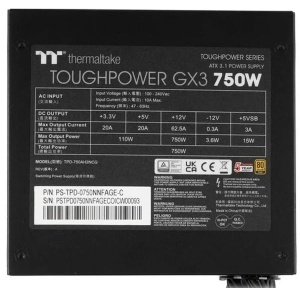 Napajanje 750W ThermalTake Toughpower GX3 Gold - Img 3