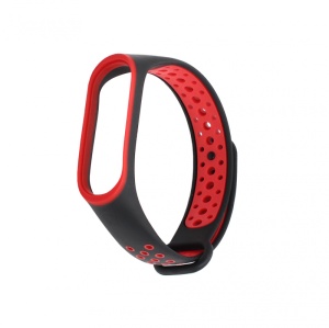 Narukvica za smart watch Xiaomi Mi Band M3/M4 crno crvena - Img 1