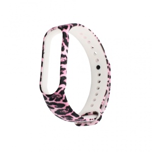 Narukvica za smart watch Xiaomi Mi Band M5/M6 leopard pink - Img 1