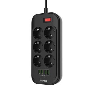 Produzni kabl LDNIO SE6403 6 uticnica 4xUSB 2.0m - Img 1