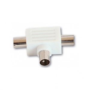 RACVA PVC 1/2, F-РАЗЪЕМ-2xRF МАМА 1XRF НАРУЖНЫЙ, (0101)