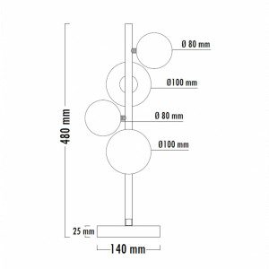 Vesta 600 stona lampa 4G9 crna