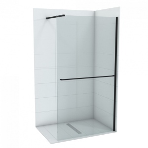 Walk-in COPEN MONTE PLUS 80x200cm crni mat ram 8mm staklo i držač peškira - Img 2