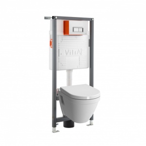 WC SET - Vitra ugradni vodokolić+Vitra hrom taster+Vitra S50 konzolna wc šolja+Vitra soft close wc daska - Img 2